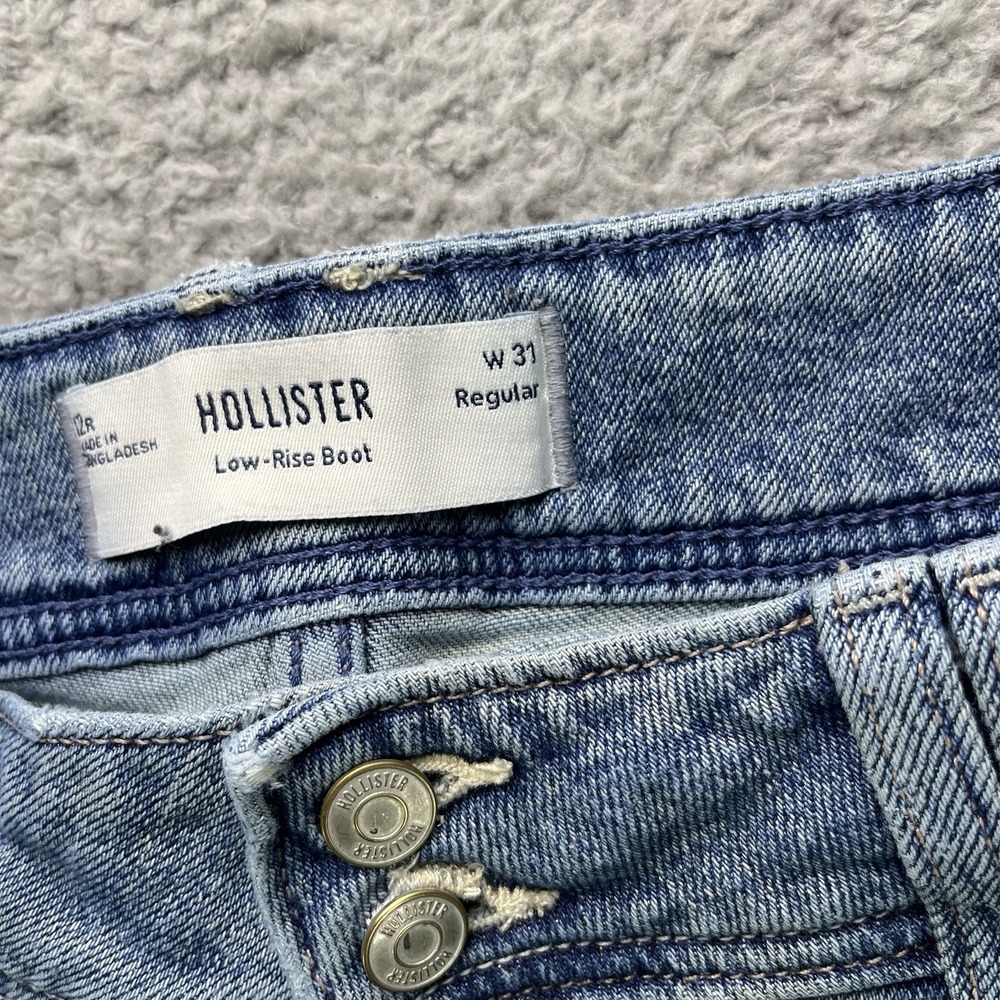 Hollister Low Rise Boot Jeans Womens Size 12 Blue Bootcut Stretch Denim 31x30 - Picture 7 of 15